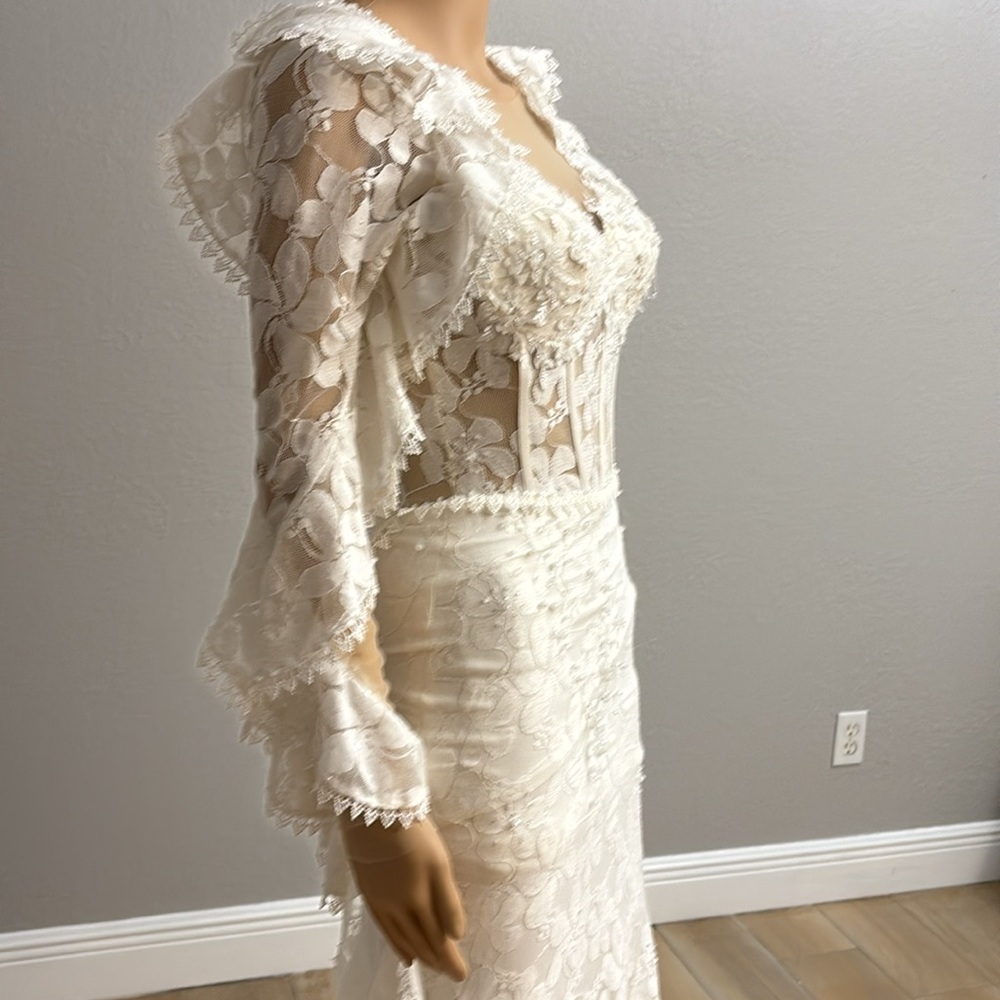 Isabella Talya Wedding Dress Boho size 2 to 4 long sleeves lace - Picture 11 of 16